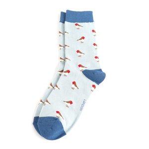 Miss Sparrow Socken Bamboo Little Robins pale blue