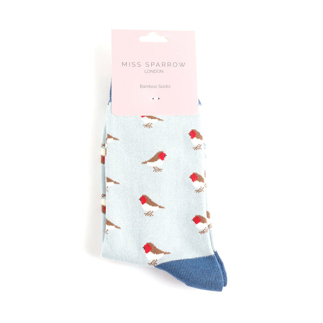 Socken Bamboo Little Robins pale blue
