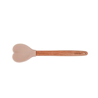 Isabelle Rose Silikon-Holz Löffel Heart 27 cm beige