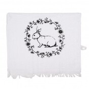 Clayre & Eef Guest towel Rabbit black-white