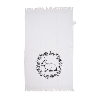 Clayre & Eef Guest towel Rabbit black-white