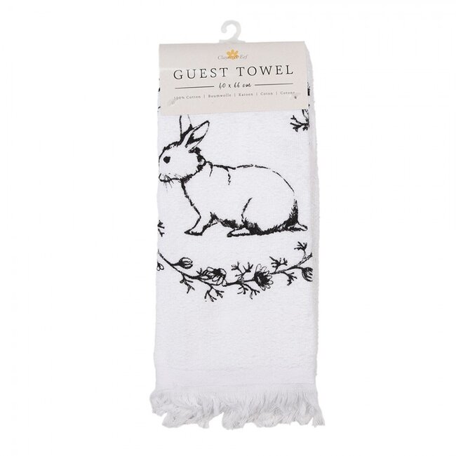 Guest towel Rabbit black-white