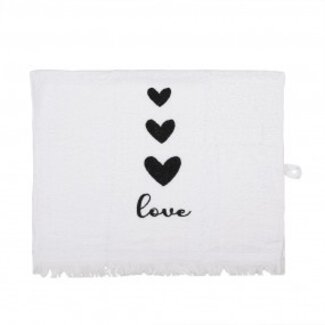 Clayre & Eef Gästetuch Love black-white