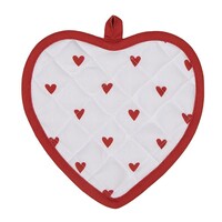 Clayre & Eef Potholder Heart-shape red