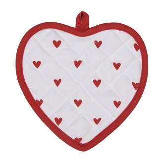 Clayre & Eef Topflappen Heart-shape red