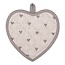 Clayre & Eef Topflappen Heart-shape beige grey