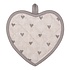 Clayre & Eef Potholder Heart-shape beige grey
