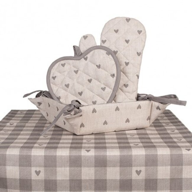 Topflappen Heart-shape beige grey