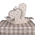 Clayre & Eef Potholder Heart-shape beige grey