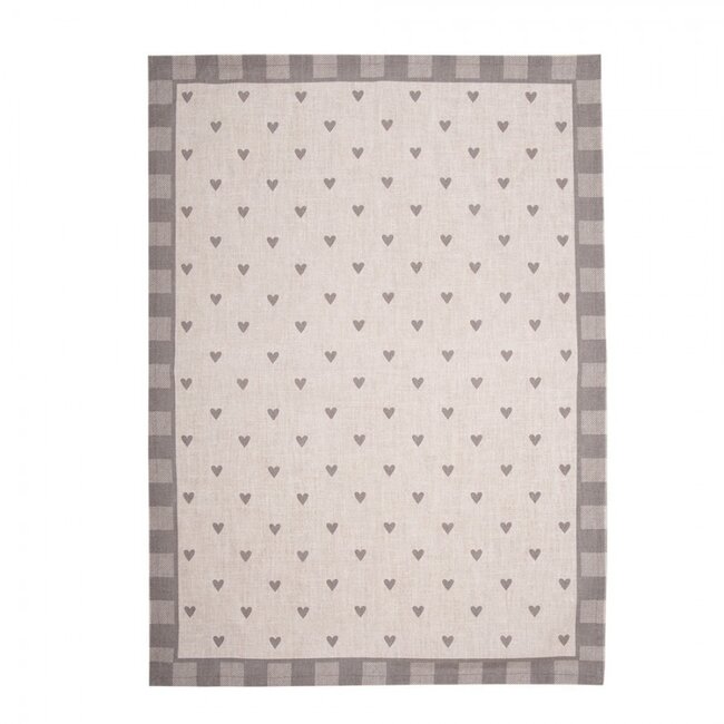 Tea towel Heart beige grey