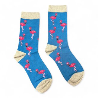 Jess & Lou Socks Bamboo Flamingo blue