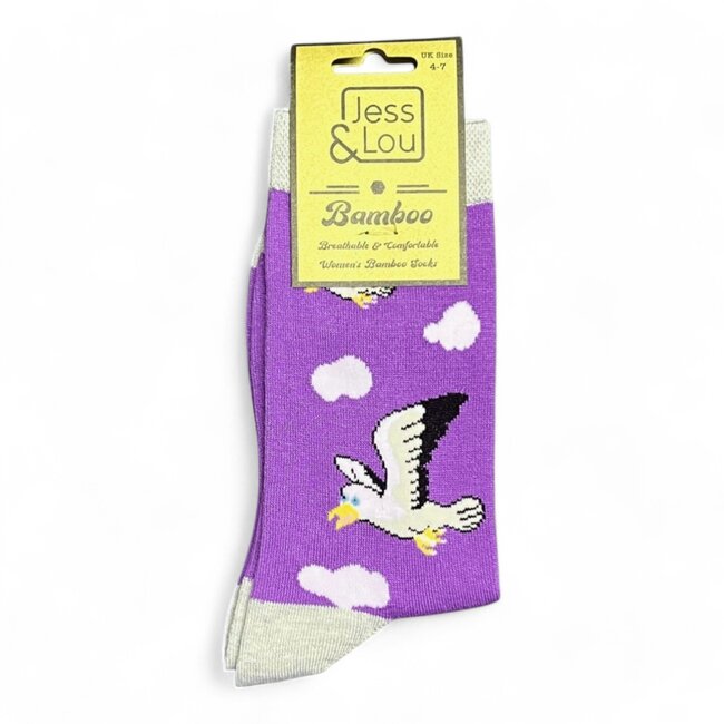 Socks Bamboo Seagulls purple