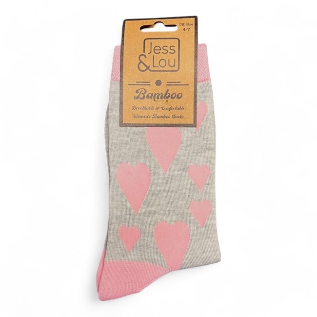 Socken Bamboo Love Hearts grey