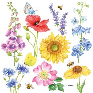 Paperproducts Design Paper Napkins Flowers & Bees