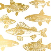 Paperproducts Design Paper Napkins Fishes gold