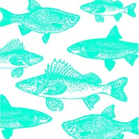 Paperproducts Design Paper Napkins Fishes aqua