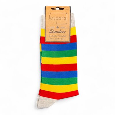 Jess & Lou Männer-Socken Bamboo Stripes Rainbow