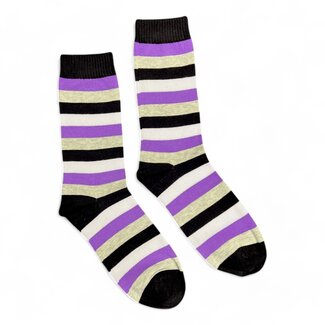 Jess & Lou Men's Socks Bamboo Stripes purple/grey/black