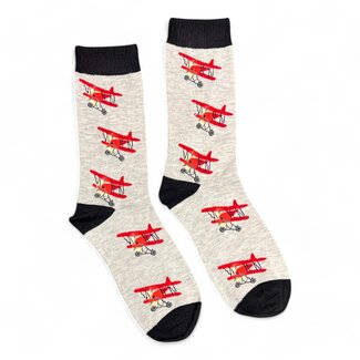 Jess & Lou Männer-Socken Bamboo Planes grey