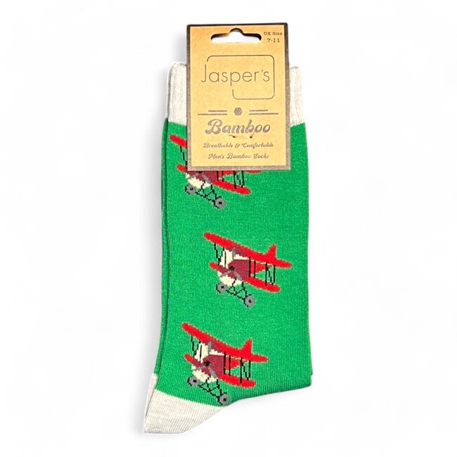 Männer-Socken Bamboo Planes green