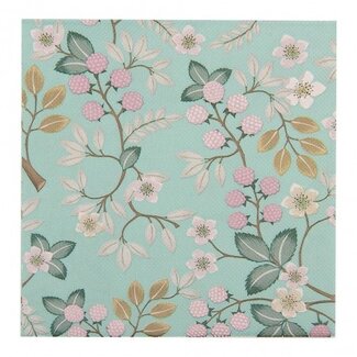 Clayre & Eef Paper napkins Flowers green