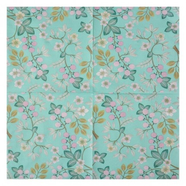Papierservietten Flowers green