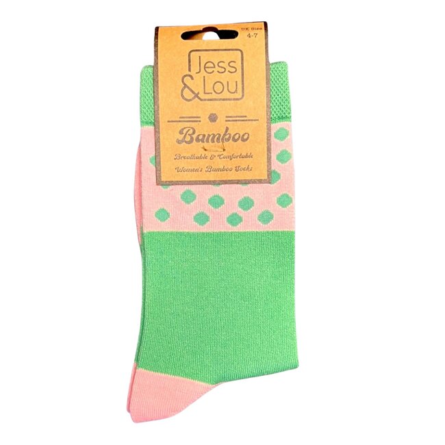 Socks Bamboo Spots & Stripes green