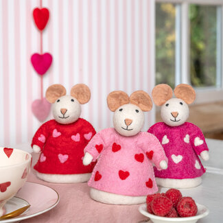 Sjaal met Verhaal Felt Decoration Muis Sweetheart assorti
