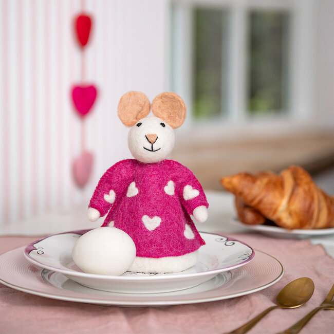 Felt Decoration Muis Sweetheart assorti
