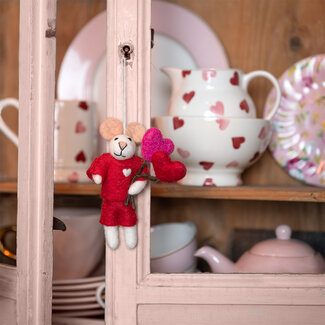 Sjaal met Verhaal Felt Hanger Muis Love is in the Air