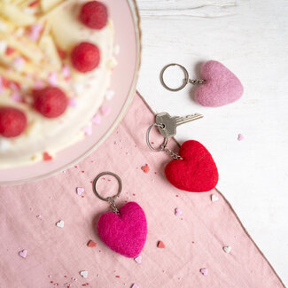 Sjaal met Verhaal Felt Key Ring Hart Love assorti