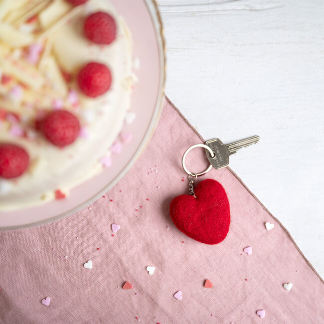 Felt Key Ring Hart Love assorti