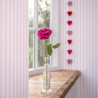 Sjaal met Verhaal Filzblume Roos fuchsia