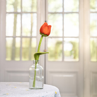 Sjaal met Verhaal Felt Flower Tulp Odile oranje