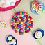 Felt coaster 20 cm rond Bolletjes multicolour nieuw