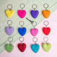 Sjaal met Verhaal Felt Key Ring Hart assorti