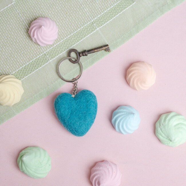 Felt Key Ring Hart assorti