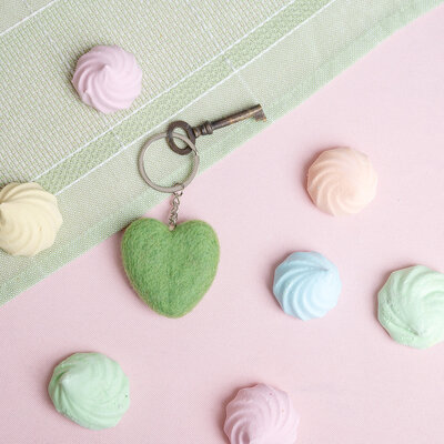 Sjaal met Verhaal Felt Key Ring Hart assorti