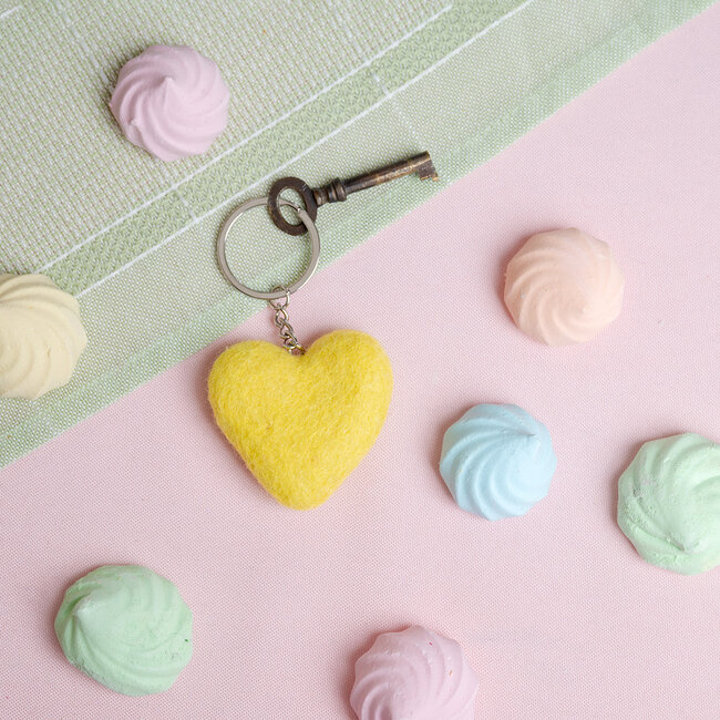 Felt Key Ring Hart assorti