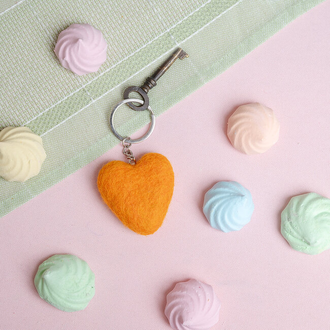 Felt Key Ring Hart assorti