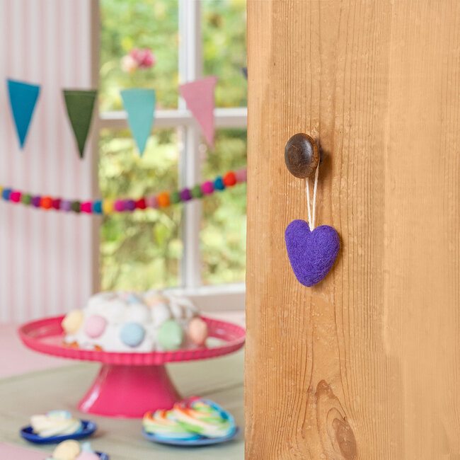 Felt Hanger Hart multicolour assorti