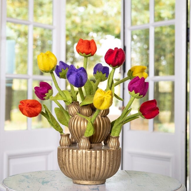 Felt Flower Tulp Multicolor assorti