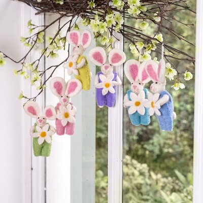 Sjaal met Verhaal Felt Hanger Haasje met Margriet assorti