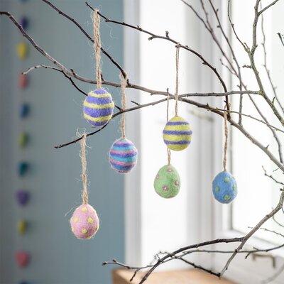 Sjaal met Verhaal Felt Hanger Paasei Paasei Pastel small (Set of 6)