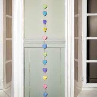 Sjaal met Verhaal Felt Garland Hart pastel