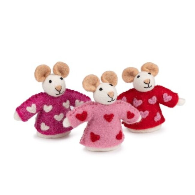 Finger Dolls Muis Sweetheart Set of 6 assorti