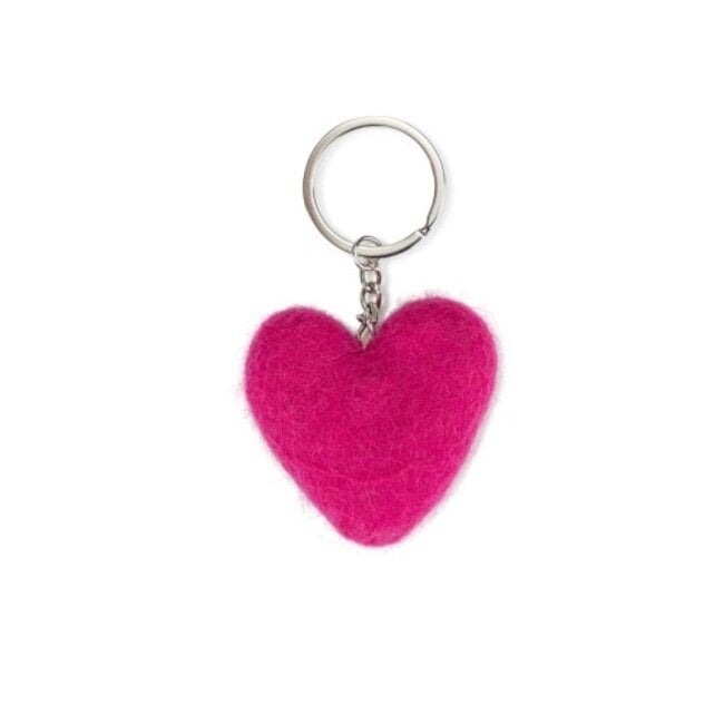 Felt Key Ring Hart Love assorti