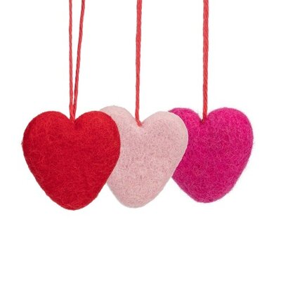 Sjaal met Verhaal Felt Hanger Hart Love assorti