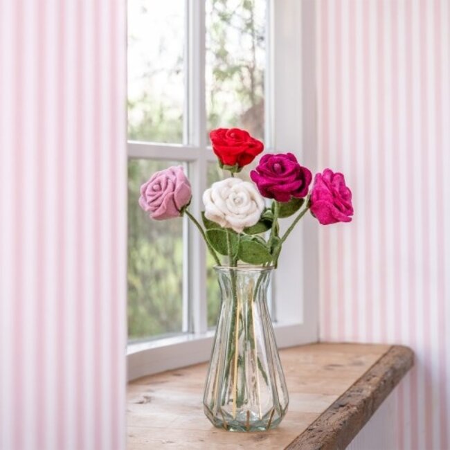 Filzblume Roos assorti
