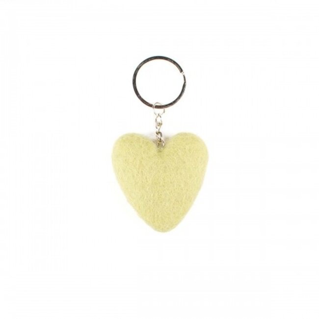 Felt Key Ring Hart pastel assorti